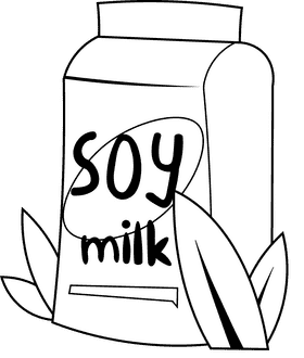 Soy Milk Carton black and white clipart