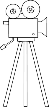 Movie Camera black and white clipart