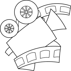 Movie Camera black and white clipart