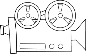 Movie Camera black and white clipart