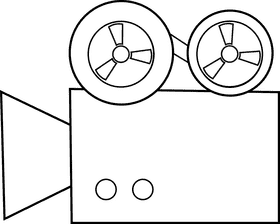 Movie Camera black and white clipart