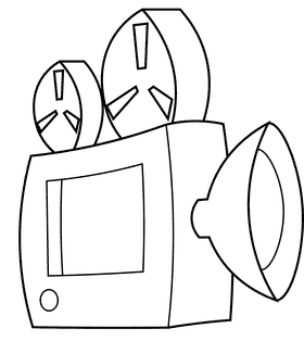 Movie Camera black and white clipart