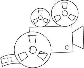 Movie Camera black and white clipart