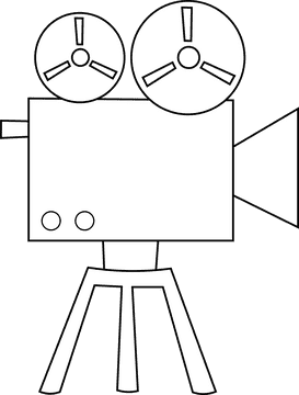 Movie Camera black and white clipart