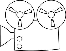 Movie Camera black and white clipart