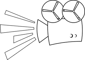 Movie Camera black and white clipart