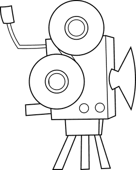 Movie Camera black and white clipart