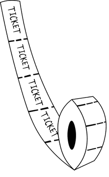 Movie Ticket Roll black and white clipart