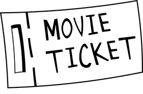 Movie Ticket black and white clipart