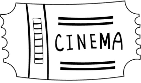 Movie Ticket black and white clipart