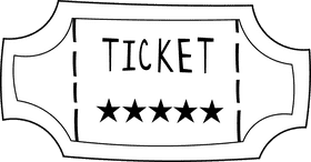Movie Ticket black and white clipart