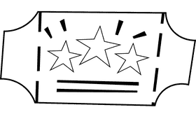 Movie Ticket black and white clipart