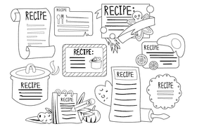 Recipe Card black and white vector