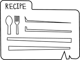 Recipe Card black and white clipart