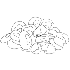 Dried fruit black and white clipart