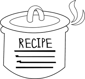 Recipe Card Pan black and white clipart