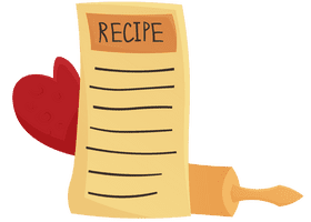 Recipe Card Rolling Pin clipart