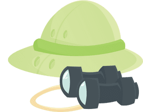 Safari Hat Binoculars clipart