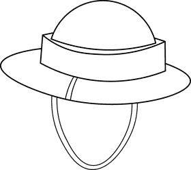 Safari Hat black and white clipart