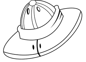 Safari Hat black and white clipart