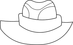 Safari Hat black and white clipart