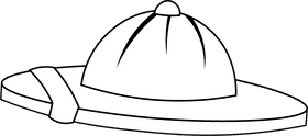 Safari Hat black and white clipart