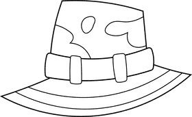 Safari Hat black and white clipart