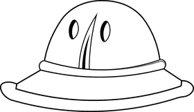 Safari Hat black and white clipart