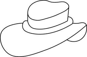 Safari Hat black and white clipart