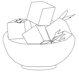 Tofu black and white clipart