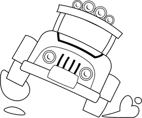 Safari Jeep black and white clipart