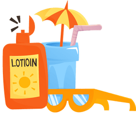 Sunscreen Beach Set clipart