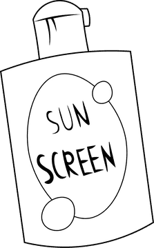 Sunscreen Bottle black and white clipart