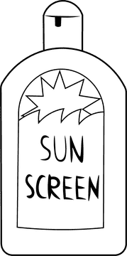 Sunscreen Bottle black and white clipart