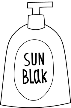 Sunscreen Bottle black and white clipart