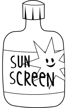 Sunscreen Bottle black and white clipart