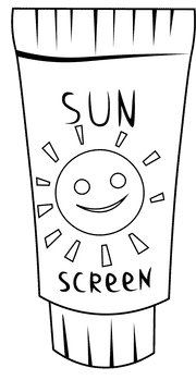 Sunscreen Tube black and white clipart
