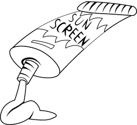 Sunscreen Tube black and white clipart