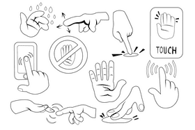 Touch black and white vector