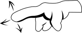 Touch Directions black and white clipart