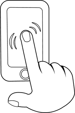 Touch Phone black and white clipart