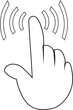 Touch black and white clipart