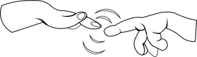 Touch black and white clipart