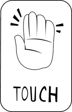 Touch Free black and white clipart