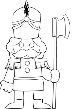 Nutcracker Axe black and white clipart
