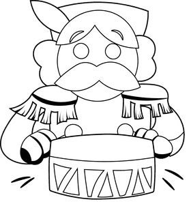 Nutcracker Drum black and white clipart