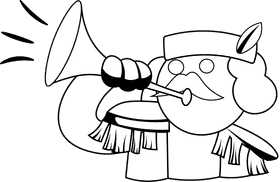 Nutcracker Trumpet black and white clipart