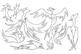Phoenix black and white vector