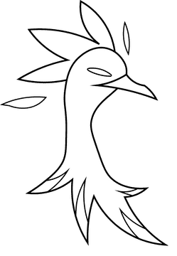 Phoenix Head black and white clipart