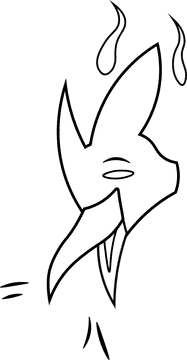 Phoenix Head black and white clipart
